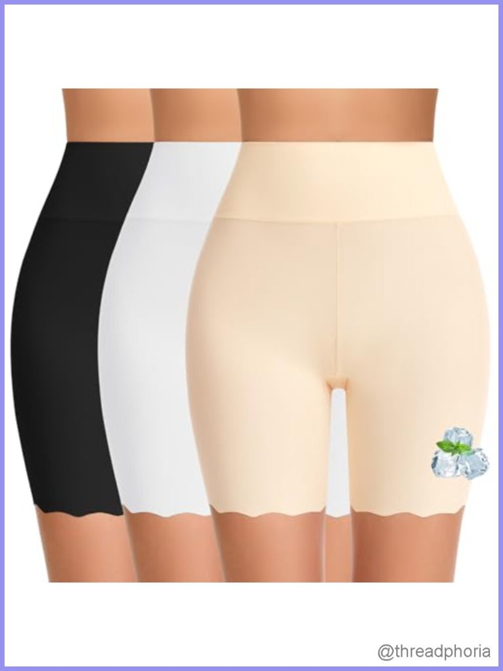 Seamless Anti-Chafing Slip Shorts High Waist Cooling Stretch